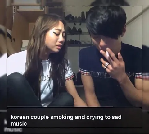Korean Couple Crying to Sad Music