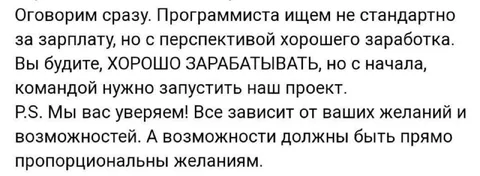 Программист с перспективой заработка