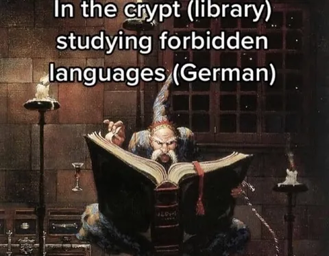 Studying Forbidden German in the Crypt