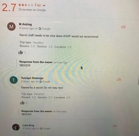 Racist Hotel Owner Reviews