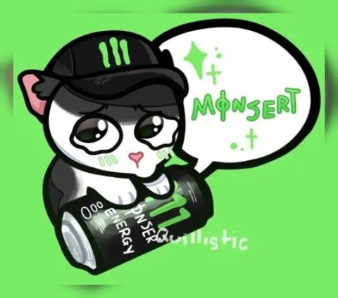 Cute Cat Wants Monster Energy