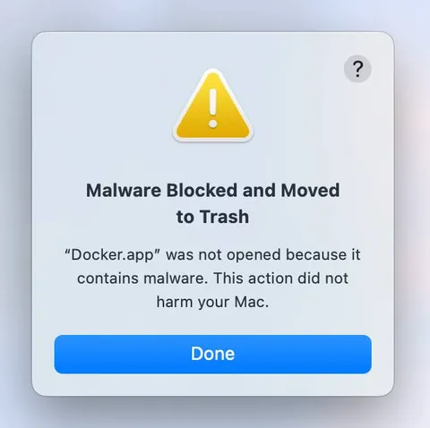 Docker Malware Warning