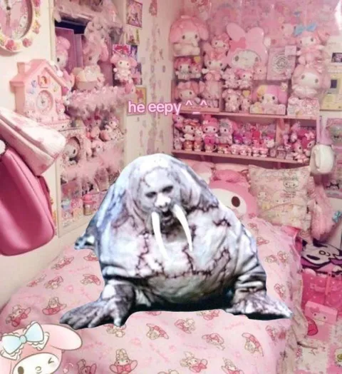 Sleepy Walrus in Pink Room