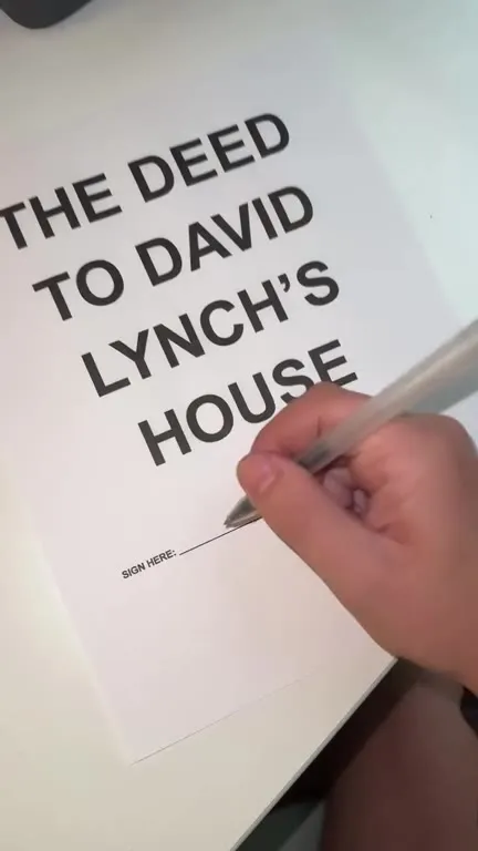 David Lynch's Haunted House Deed