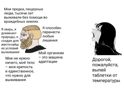 Мужчина против простуды