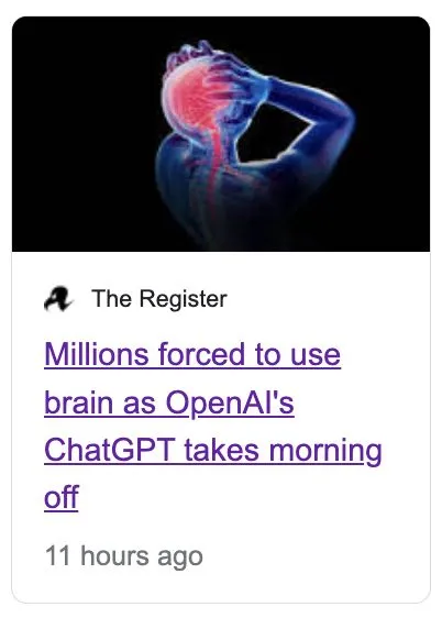 ChatGPT Takes Morning Off