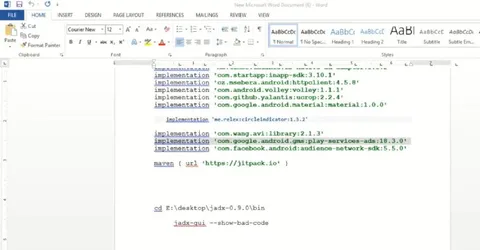 Coding in Microsoft Word