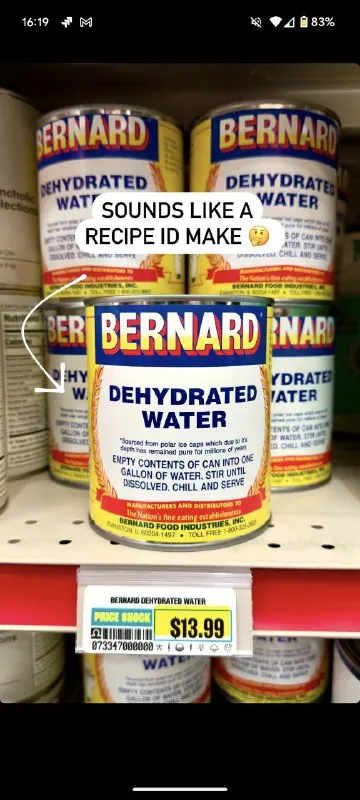 Dehydrated Water Recipe