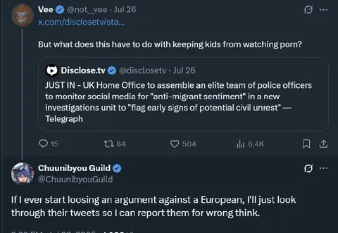 Reporting Europeans for Wrongthink