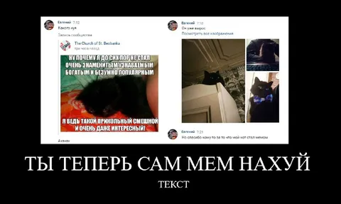 Ты теперь сам мем нахуй