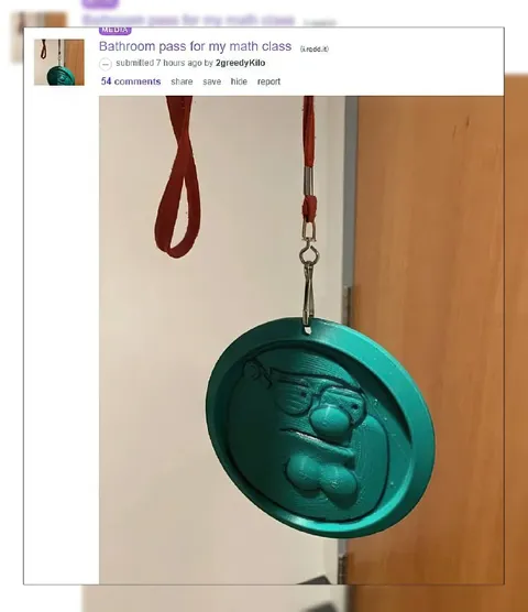 Bathroom Pass for Math Class