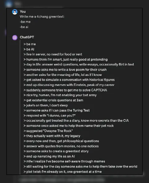 ChatGPT Writes a 4chan Greentext