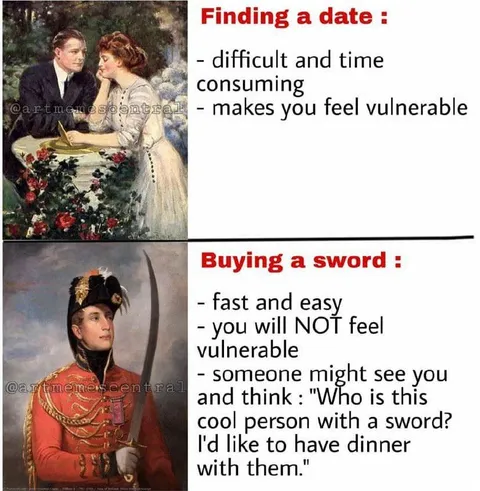 Buying a Sword Instead of Dating