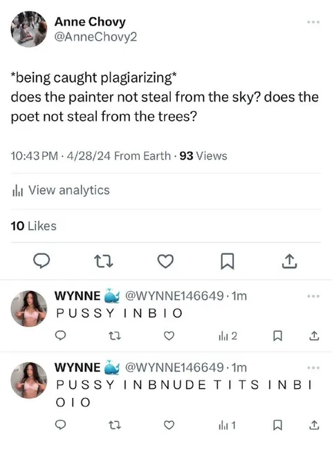 Caught Plagiarizing Replies