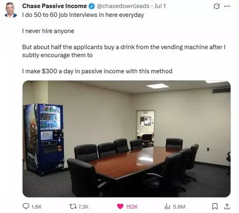 Vending Machine Interview Scam