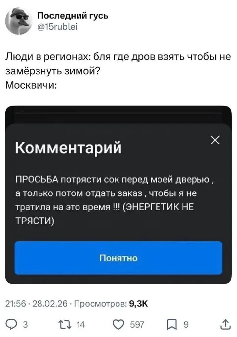 Москвичи и дрова зимой