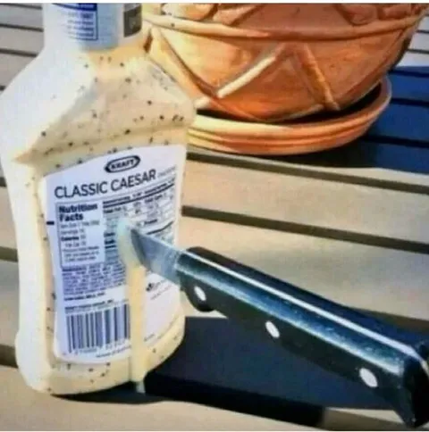 Knife Stabbing Caesar Dressing