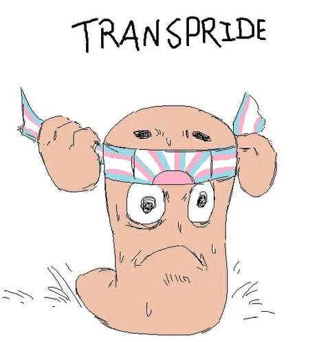 Trans Pride Upside-Down Character