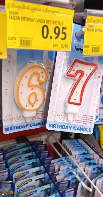 Six and Seven Birthday Candles