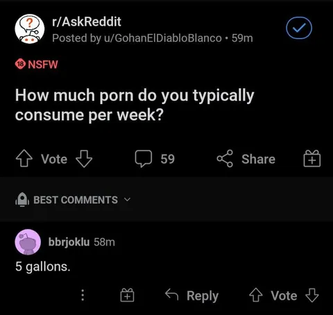 Five Gallons of Porn a Week
