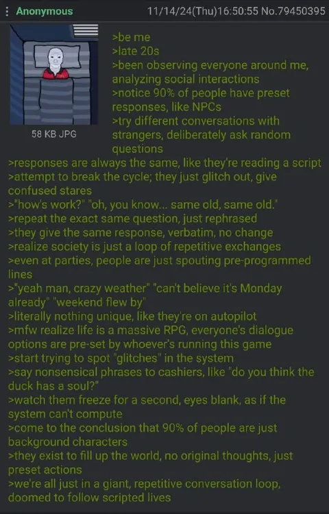 Society Is a Repetitive Conversation Loop