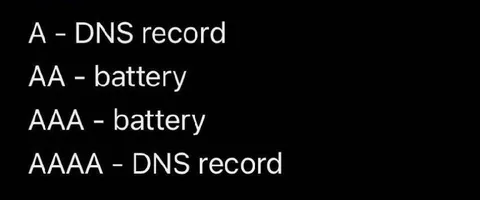 AAAA DNS Record Battery Joke