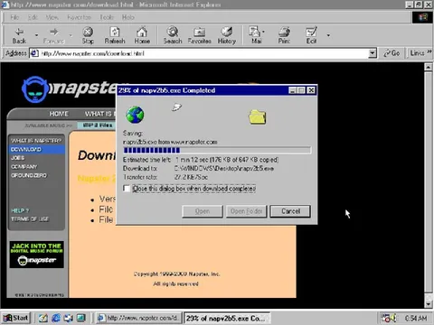 Napster Download at 29 Percent