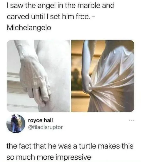Michelangelo the Turtle Sculptor