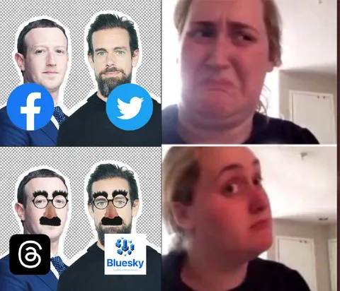 Facebook and Twitter Become Threads and Bluesky