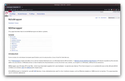 NDISwrapper Debian Installation Page