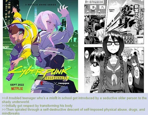 Cyberpunk Edgerunners Manga Comparison