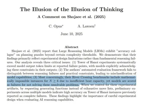 The Illusion of the Illusion of Thinking