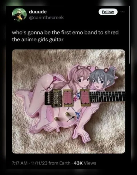 Emo Band Shreds Anime Girl’s Guitar