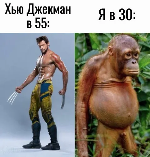 Хью Джекман в 55, я в 30