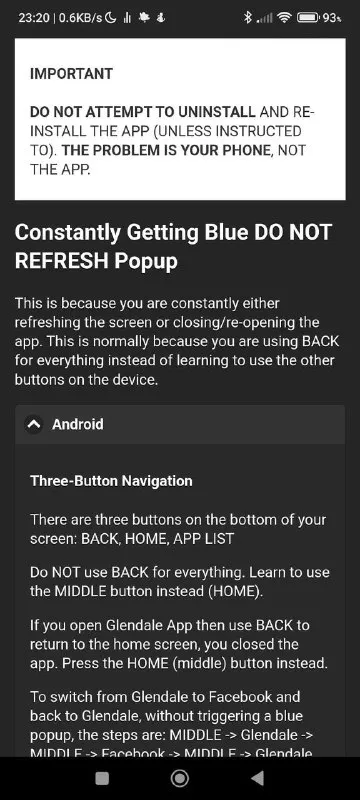 Constantly Getting Blue DO NOT REFRESH Popup