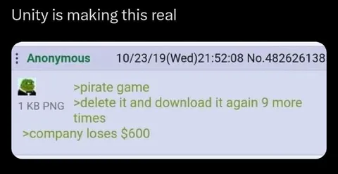 Unity Makes Piracy Profitable