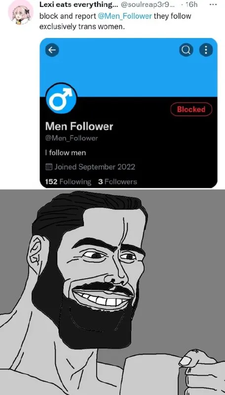Block and Report Men Follower