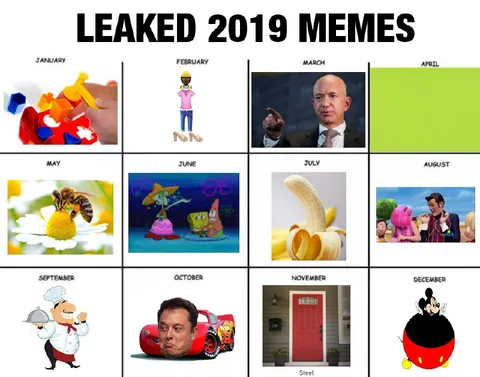 Leaked 2019 Memes Calendar