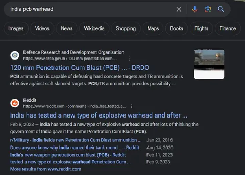 Penetration Cum Blast Search Result