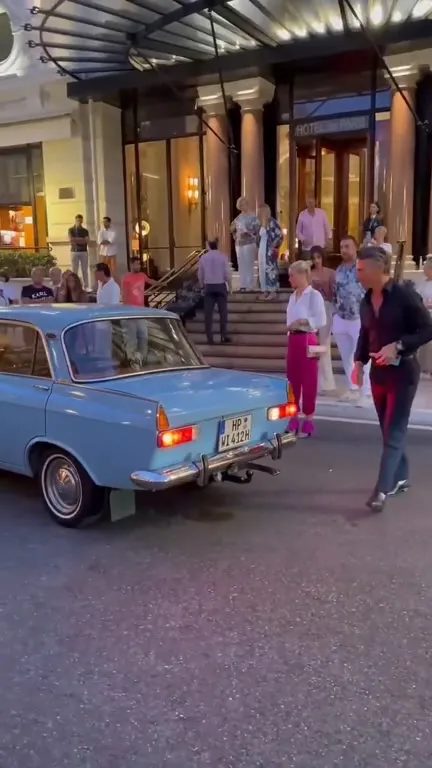 Vintage Car Arrival at Hotel de Paris
