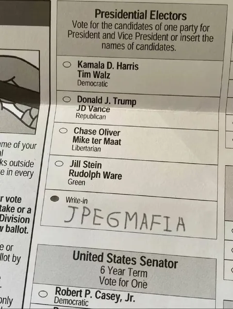 JPEGMAFIA Write-In Vote