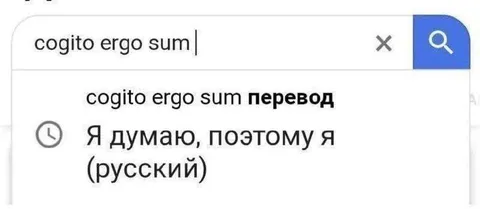 Cogito Ergo Sum по-русски