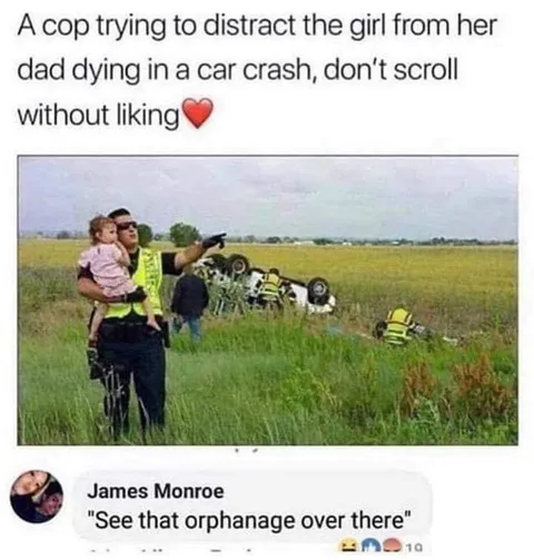 Cop Distracts Girl From Crash