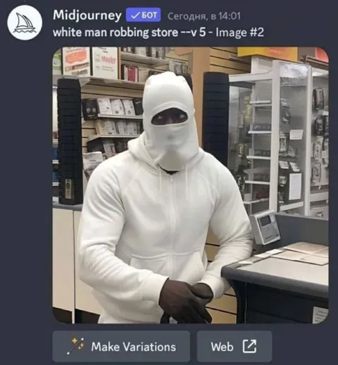 Белый грабитель магазина