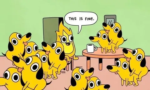 This Is Fine Dog Meeting