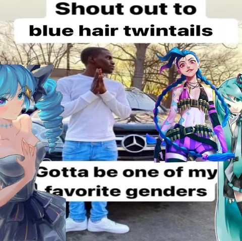 Blue Hair Twintails Gender