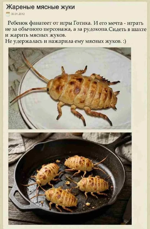 Жареные мясные жуки