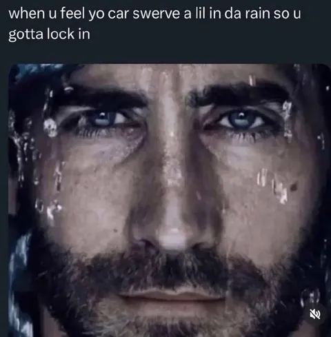 Car Swerves in the Rain