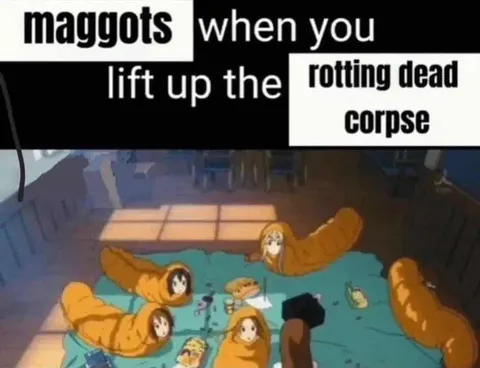 Maggots Lift the Dead Corpse
