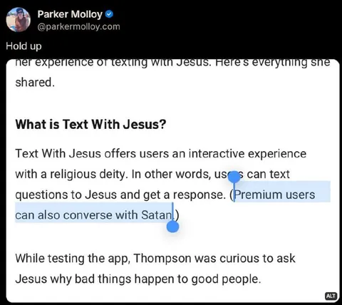 Premium Users Can Text Satan